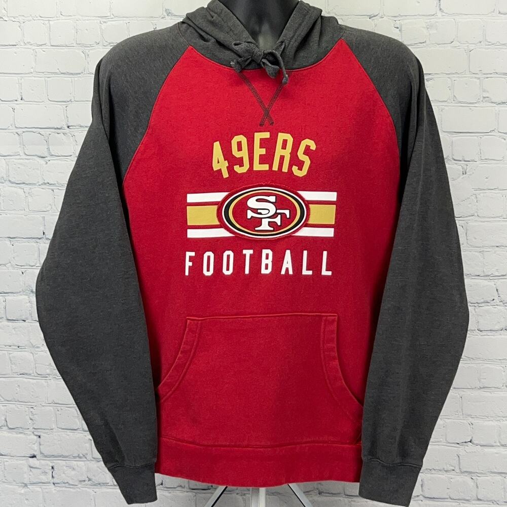 San Francisco 49ers Hoodie L Large Red Hooded Sweatshirt Pocket NFL Team Apparel